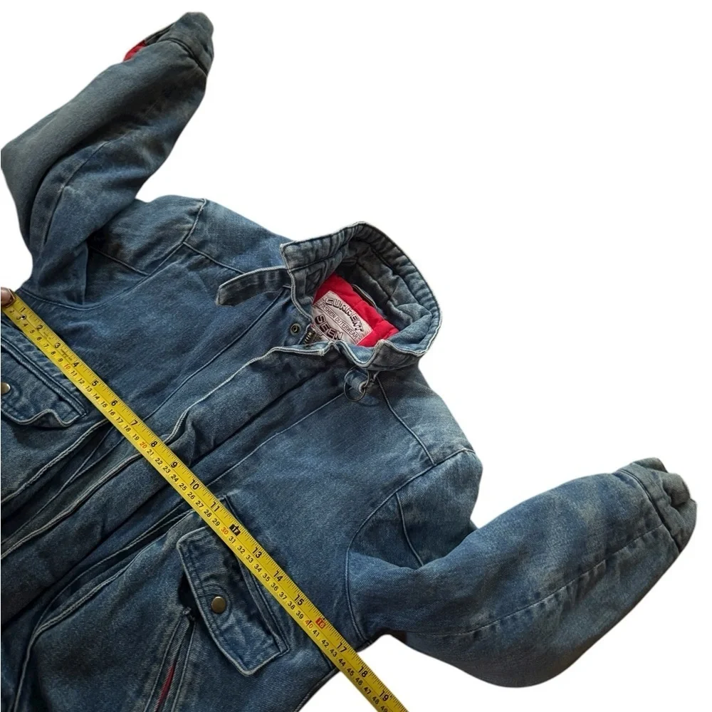 Vintage 80s Current Seen Denim Jacket Fleece Lined Youth Size 10 - Picture 4 of 7